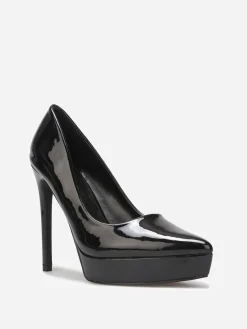Clearance La Modeuse Stilettos pointus vernis à plateforme Noir