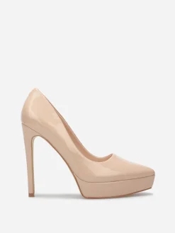 Discount La Modeuse Stilettos pointus vernis à plateforme Nude