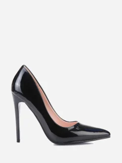 Sale La Modeuse Stilettos vernis à bout pointu Noir