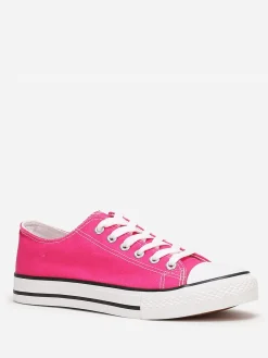 Clearance La Modeuse Tennis basses en toile Fuchsia