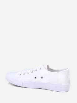 Outlet La Modeuse Tennis basses  unies en toile Blanc