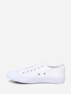 Outlet La Modeuse Tennis basses  unies en toile Blanc