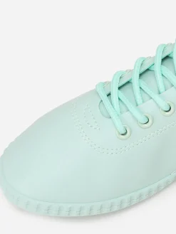 Hot La Modeuse Tennis en simili  avec semelle en relief Vertclair