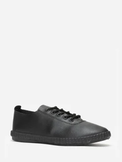 La Modeuse Tennis en simili  avec semelle en relief Noir