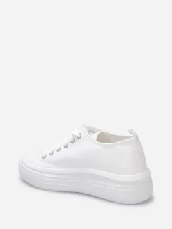 Clearance La Modeuse Tennis en toile à plateforme Blanc
