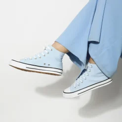 Hot La Modeuse Tennis en toile ciel à lacets BleuClair