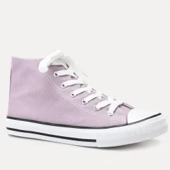 Outlet La Modeuse Tennis montantes en toile à lacets Violet