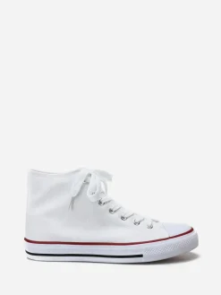 Online La Modeuse Tennis montantes  en toile à lacets Blanc
