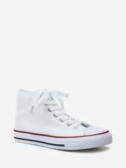 Online La Modeuse Tennis montantes  en toile à lacets Blanc