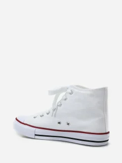 Online La Modeuse Tennis montantes  en toile à lacets Blanc