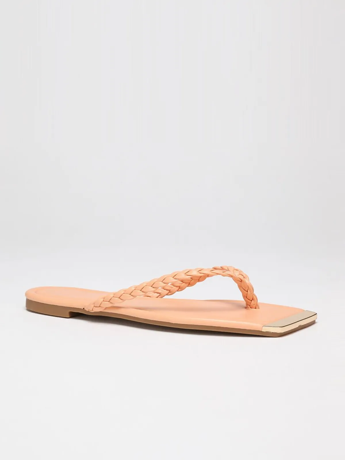 Discount La Modeuse Tongs à bout carré avec détail Orange