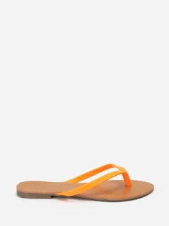 Best La Modeuse Tongs à bride vernie Orange