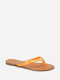 Best La Modeuse Tongs à bride vernie Orange