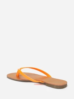 Best La Modeuse Tongs à bride vernie Orange