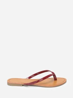 Clearance La Modeuse Tongs à bride vernie Bordeaux