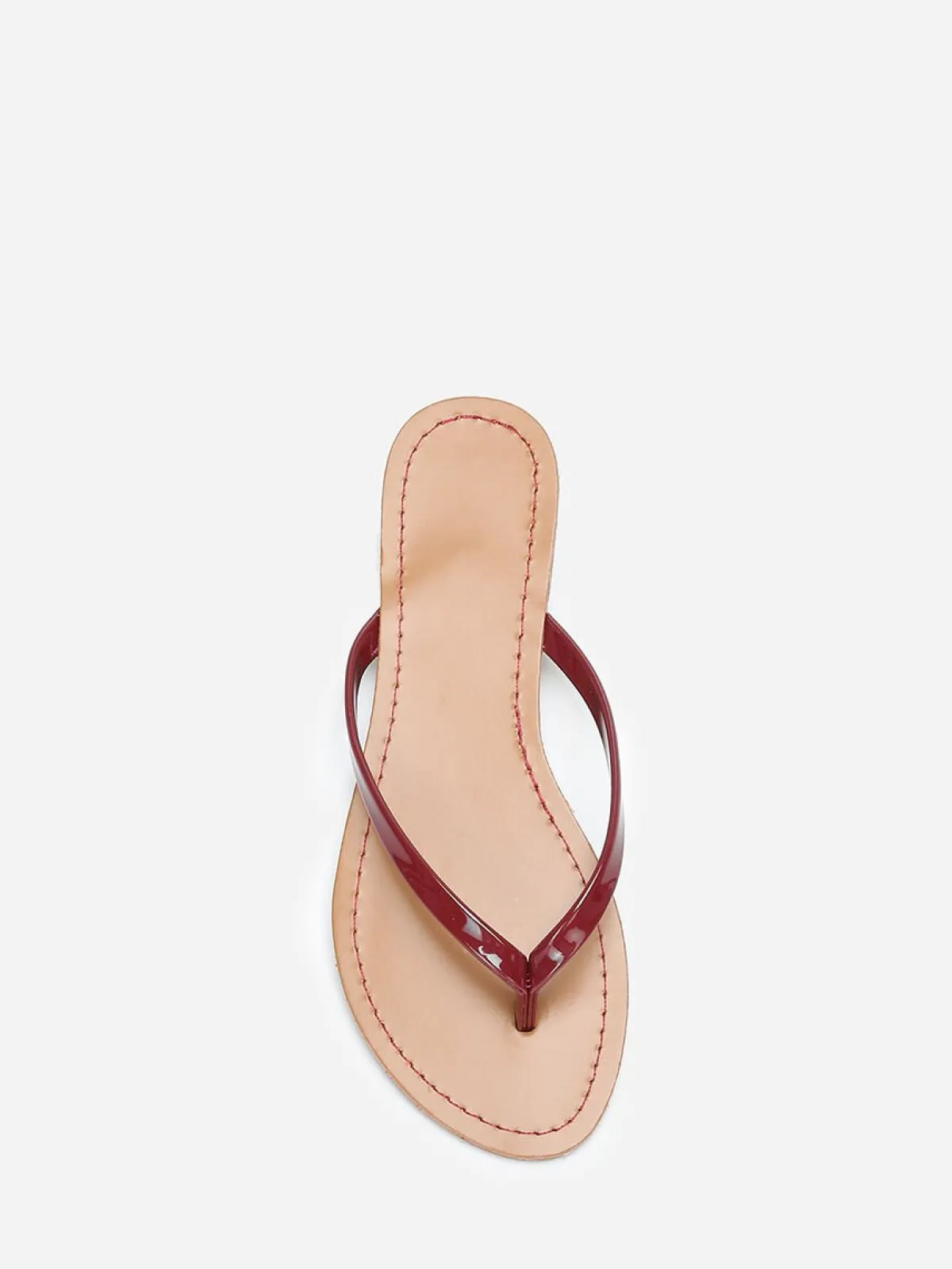 Clearance La Modeuse Tongs à bride vernie Bordeaux