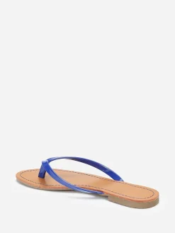 Outlet La Modeuse Tongs à bride vernie Bleu