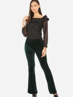 New La Modeuse Top à manches en organza Noir