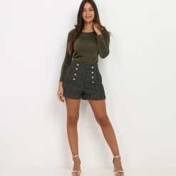 Hot La Modeuse Top à paillettes Doré