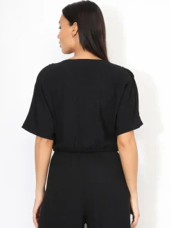 Best La Modeuse Top cropped cache c艙ur Noir