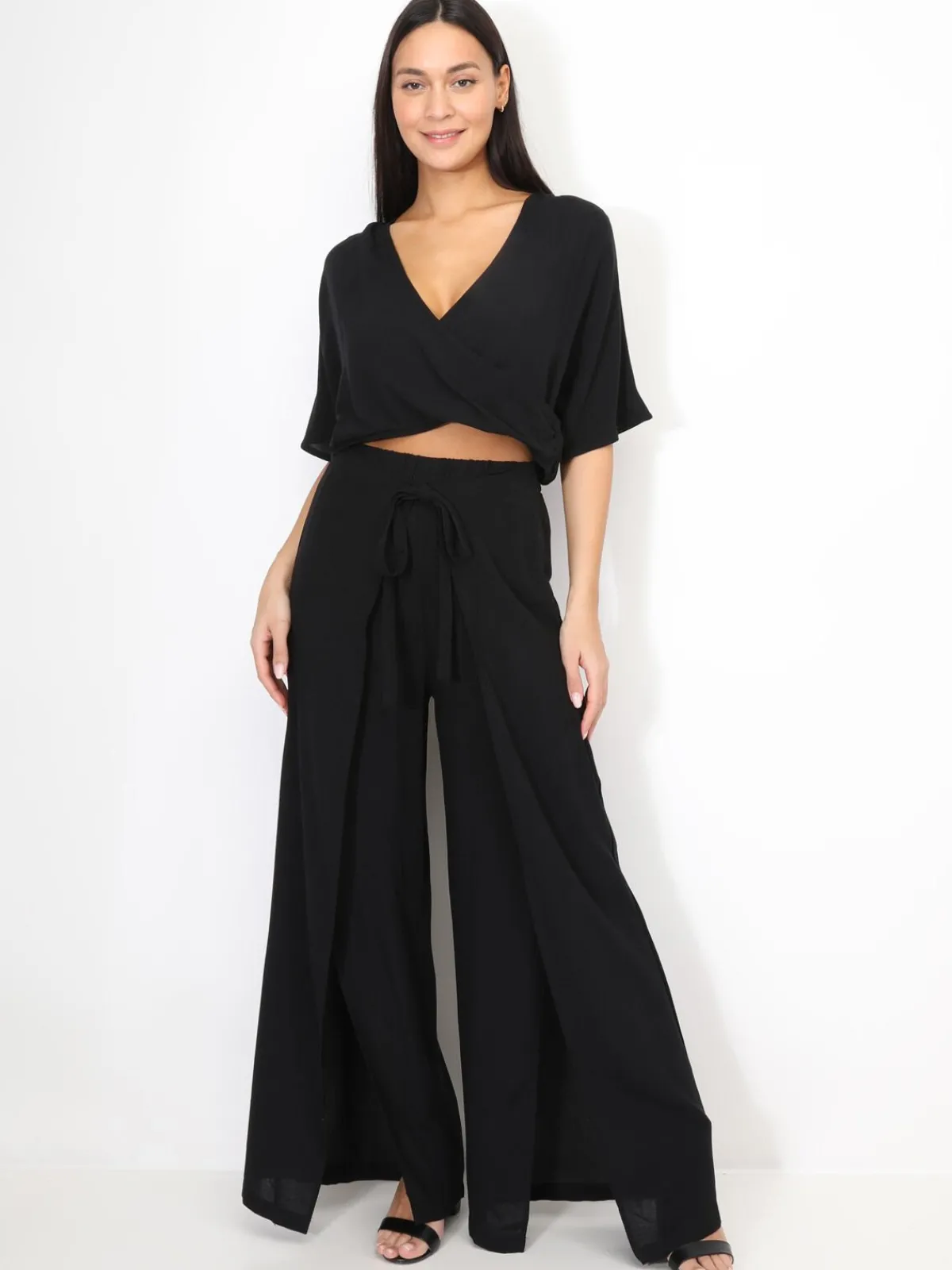 Best La Modeuse Top cropped cache c艙ur Noir