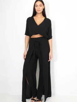 Best La Modeuse Top cropped cache c艙ur Noir