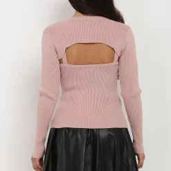 Discount La Modeuse Top côtelé 2 en 1 VieuxRose