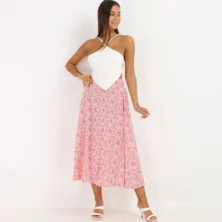 Best La Modeuse Top côtelé effet bandana Blanc