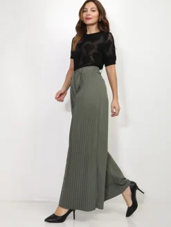 Clearance La Modeuse Top en maille ajourée et motif c艙urs Noir