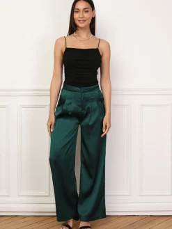 New La Modeuse Top froncé à bretelles fines Noir