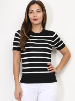 La Modeuse Top marinière Noir