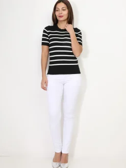 La Modeuse Top marinière Noir