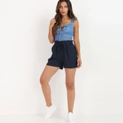 Best La Modeuse Top smocké à détails Bleu
