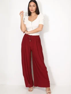 Online La Modeuse Top zippé à manches gigot Ecru