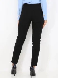 Discount La Modeuse Tregging à boutons et surpiqûres Noir