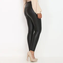 Discount La Modeuse Tregging en simili à fronçage Noir