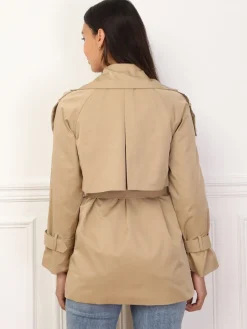 Best La Modeuse Trench court à double revers de col Taupe