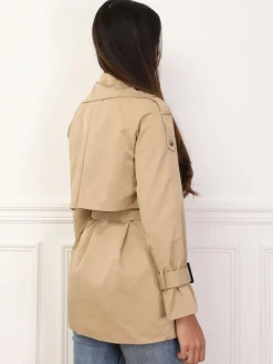Best La Modeuse Trench court à double revers de col Taupe