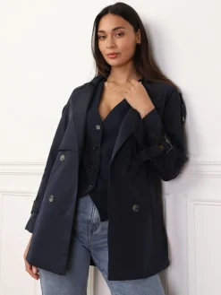 La Modeuse Trench court à double revers de col BleuMarine