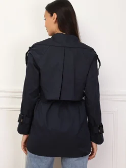 La Modeuse Trench court à double revers de col BleuMarine