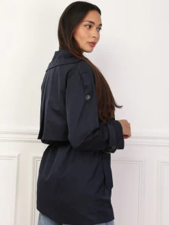 La Modeuse Trench court à double revers de col BleuMarine