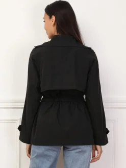 La Modeuse Trench court élastiqué à la taille Noir