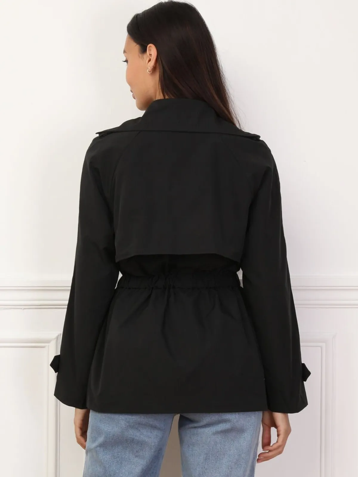 La Modeuse Trench court élastiqué à la taille Noir