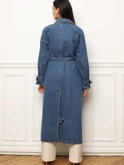 New La Modeuse Trench en denim à nouer BleuClair