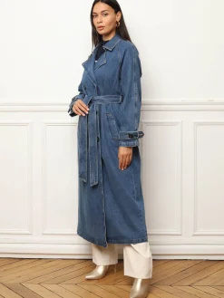 New La Modeuse Trench en denim à nouer BleuClair