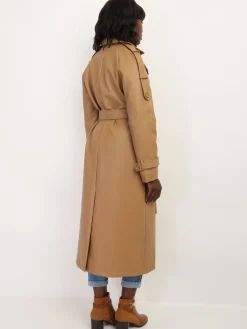 Best La Modeuse Trench long en simili avec ceinture Camel