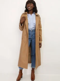 Best La Modeuse Trench long en simili avec ceinture Camel