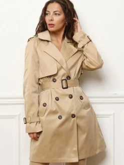 Sale La Modeuse Trench mi-long à boutons marbrés Taupe