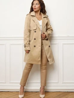 Sale La Modeuse Trench mi-long à boutons marbrés Taupe
