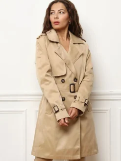 Sale La Modeuse Trench mi-long à boutons marbrés Taupe